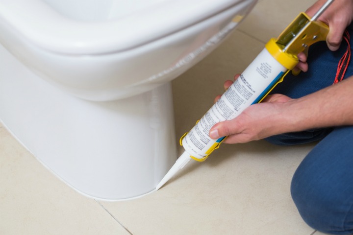 silicone gel around toilet