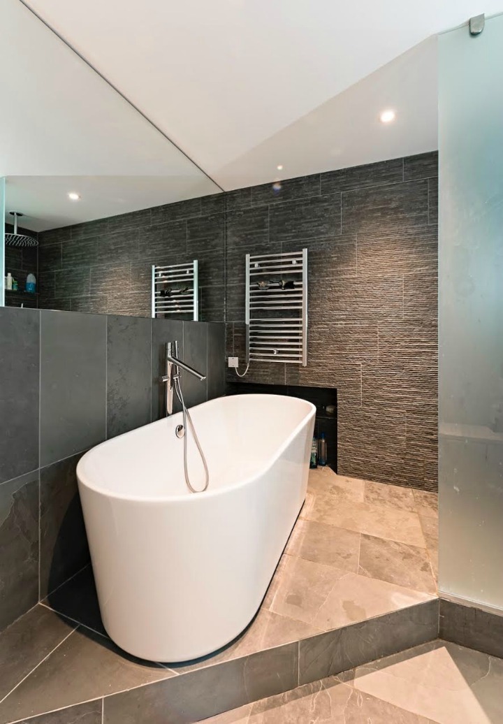 bath in modern bathroom