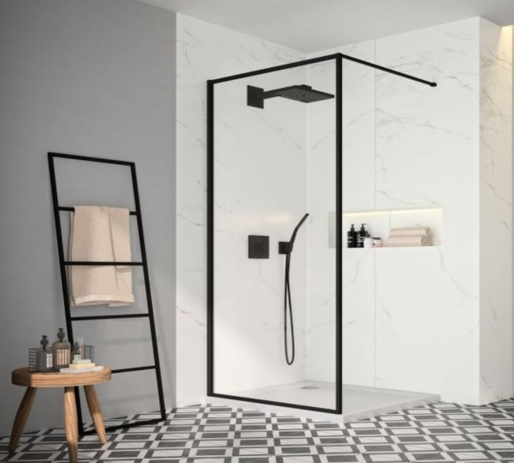 Merlyn Black Framed Shower Wall