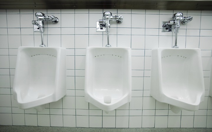 Urinals in a bathroom