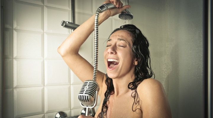 Woman Singing in the shower