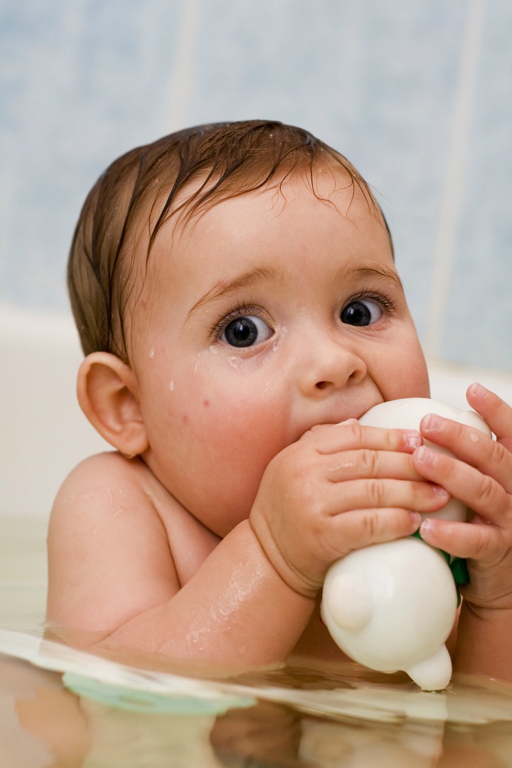 baby in a bath