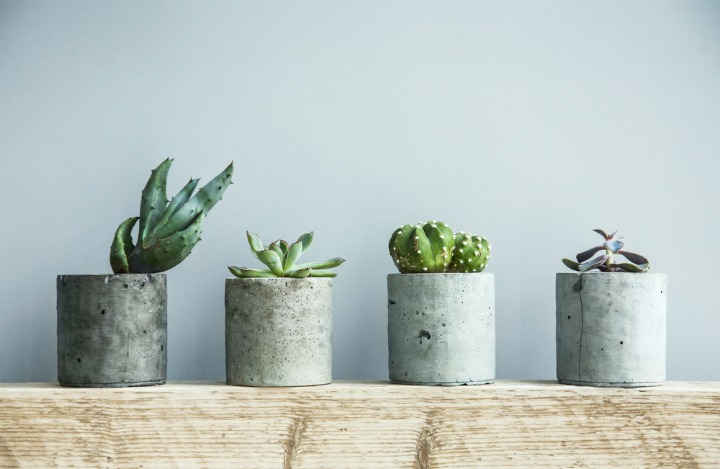 rustic pots in bathroom