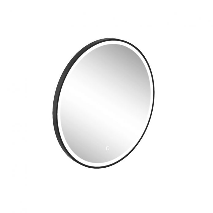 Matt Black Frame Adjustable Led Mirror With Demister Matt Black Frame Adjustable Led Mirror, Black Framed Oval Vanity Mirror With Lights