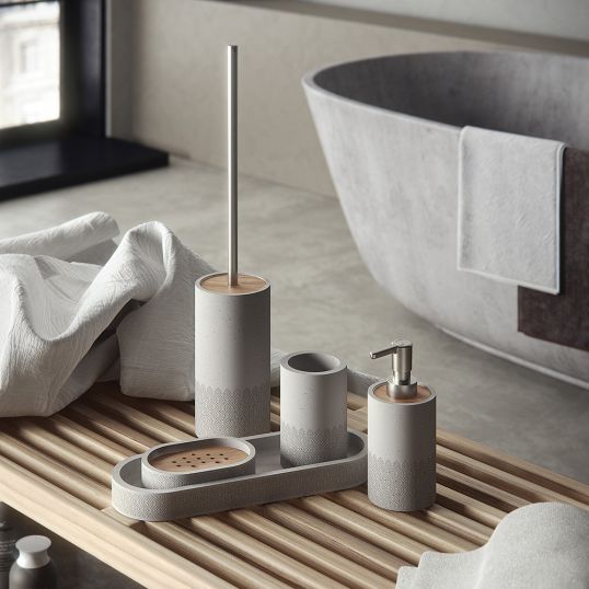 Gedy Afrodite Concrete Bathroom, Grey Bathroom Accessories Sets